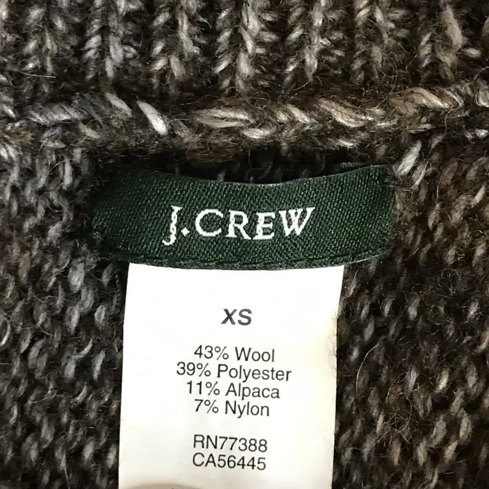 J. Crew Size XS Marled Knit 1/2 Button Collared Sweater-Woman-Wool/Alpaca Blend